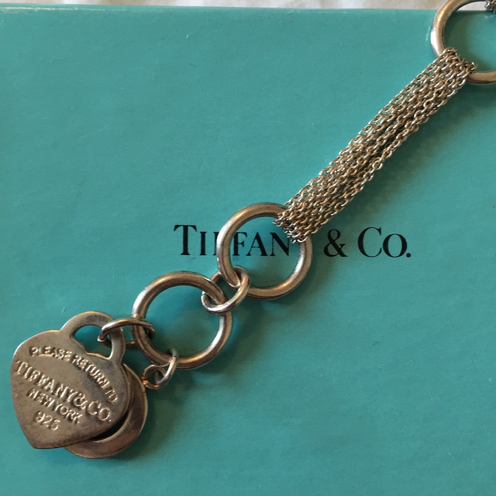 Tiffany & Co. Heart Charm Silver Toggle Bracelet